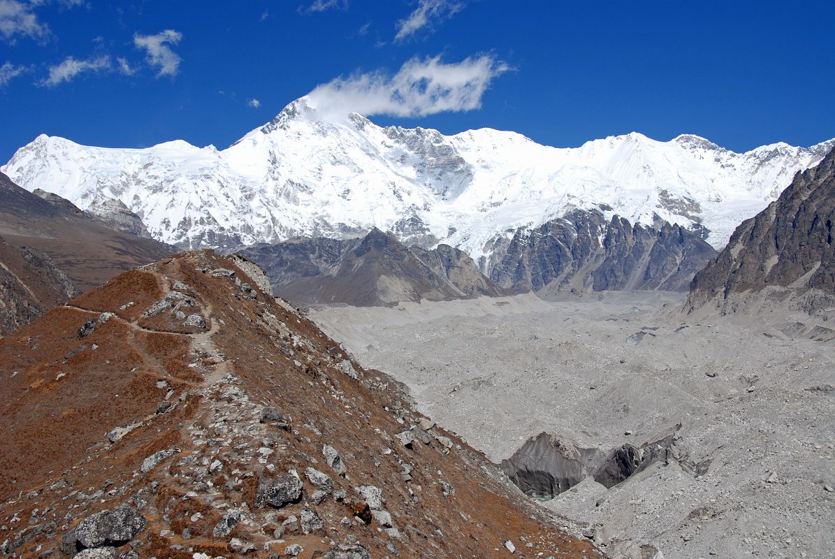 10 Cho Oyu Ridge Late Morning From Nguzumpa Glacier Terminal Moraine Above Gokyo